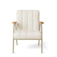 Poltrona Sala Decorativa Industrial Champanhe Laurita Linho K01 - D'rossi Cor Verde - 5