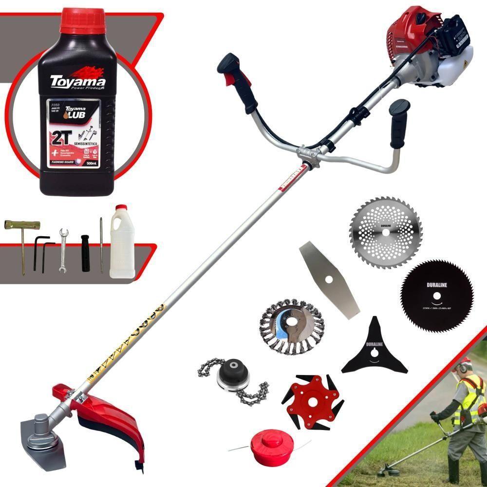 Roçadeira Bcj620 3hp 62cc + 6 Facas + Escova + Óleo Toyama - 1