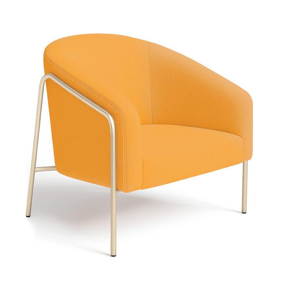 Poltrona Sala Industrial Alta Champanhe Stella Bouclê D03 - D'rossi Cor Mostarda - 2