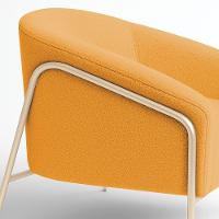 Poltrona Sala Industrial Alta Champanhe Stella Bouclê D03 - D'rossi Cor Mostarda - 7