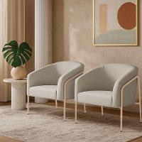 Poltrona Sala Industrial Alta Champanhe Kit 2 Stella Veludo D03 - D'rossi Cor Cinza - 1