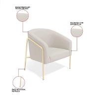 Poltrona Sala Industrial Alta Champanhe Kit 2 Stella Veludo D03 - D'rossi Cor Cinza - 5