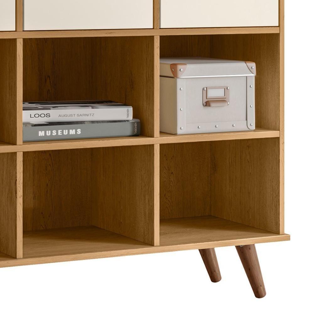 Nicho Organizador Retrô 3 Gavetas Freijó/off White - Qmovi - 7