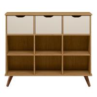 Nicho Organizador Retrô 3 Gavetas Freijó/off White - Qmovi - 5