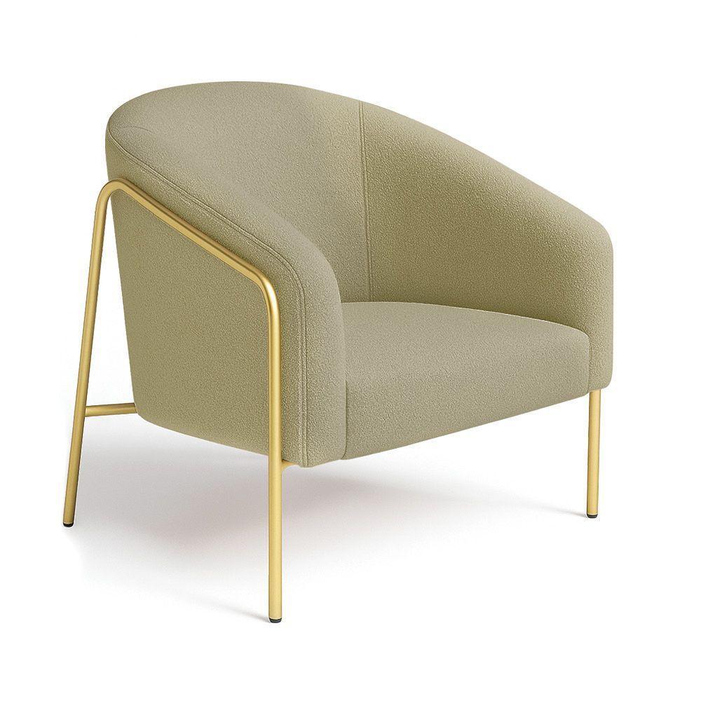 Poltrona Sala Industrial Alta Dourado Stella Bouclê Pistache D03 - D'rossi - 2