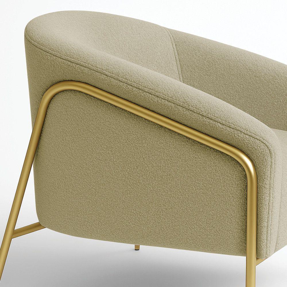 Poltrona Sala Industrial Alta Dourado Stella Bouclê Pistache D03 - D'rossi - 7