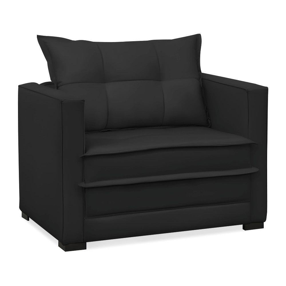 Poltrona Cama Retrátil Solteiro Milenni Veludo Preto B03 - D'rossi - 4