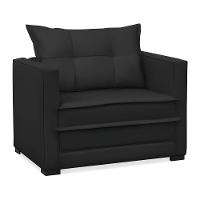 Poltrona Cama Retrátil Solteiro Milenni Veludo Preto B03 - D'rossi