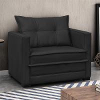 Poltrona Cama Retrátil Solteiro Milenni Veludo Preto B03 - D'rossi - 6