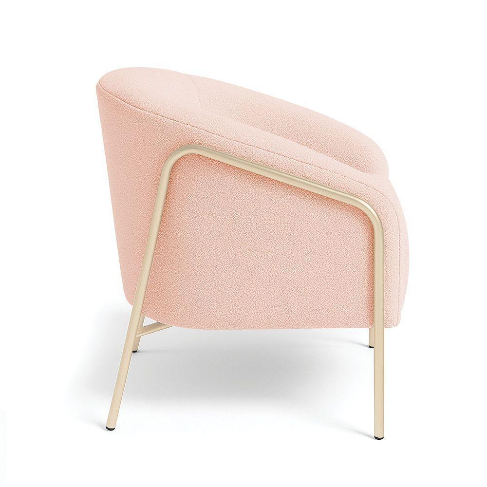 Poltrona Sala Industrial Alta Champanhe Stella Bouclê D03 - D'rossi Cor Rose - 5