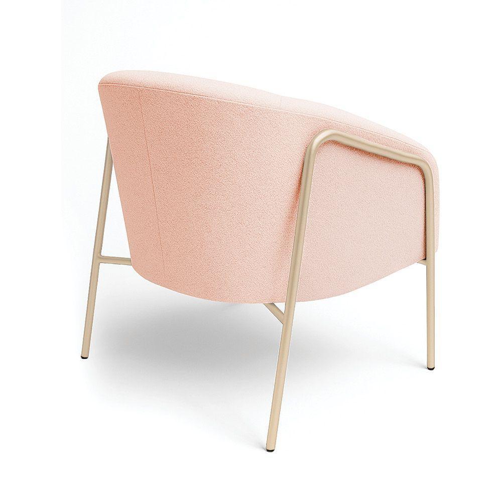 Poltrona Sala Industrial Alta Champanhe Stella Bouclê D03 - D'rossi Cor Rose - 6