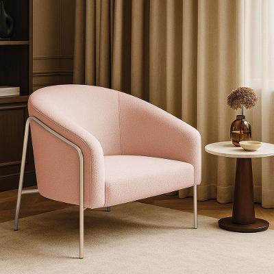 Poltrona Sala Industrial Alta Champanhe Stella Bouclê D03 - D'rossi Cor Rose