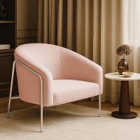 Poltrona Sala Industrial Alta Champanhe Stella Bouclê D03 - D'rossi Cor Rose - 1