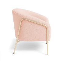 Poltrona Sala Industrial Alta Champanhe Stella Bouclê D03 - D'rossi Cor Rose - 5