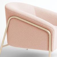 Poltrona Sala Industrial Alta Champanhe Stella Bouclê D03 - D'rossi Cor Rose - 7