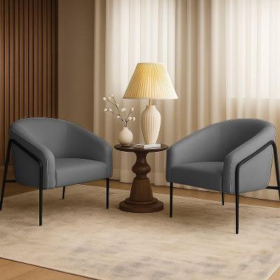 Poltrona Sala Industrial Alta Preto Kit 2 Stella Linho D03 - D'rossi Cor Grafite