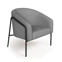 Poltrona Sala Industrial Alta Preto Kit 2 Stella Linho D03 - D'rossi Cor Grafite - 7