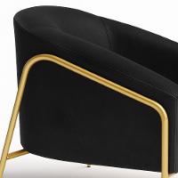 Poltrona Sala Industrial Alta Dourado Kit 2 Stella Sintético Pu Preto D03 - D'rossi - 8