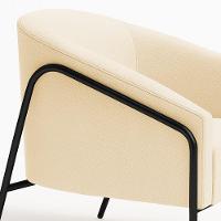 Poltrona Sala Industrial Alta Preto Stella Linho D03 - D'rossi Cor Bege - 7