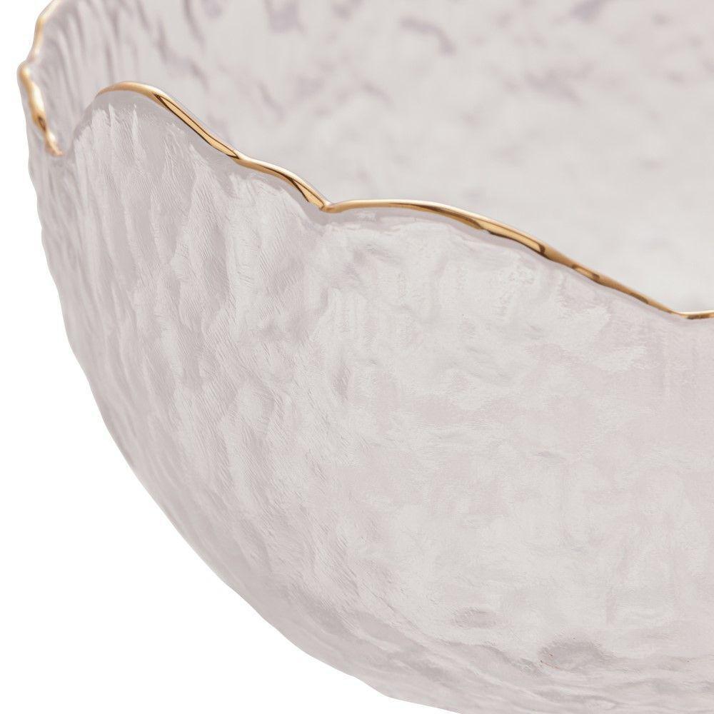 Bowl De Cristal Martelado Com Borda Dourada 19 X 10 Cm Taj Wolff - 3