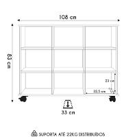 Nicho Organizador Com Rodízios Freijó - Qmovi