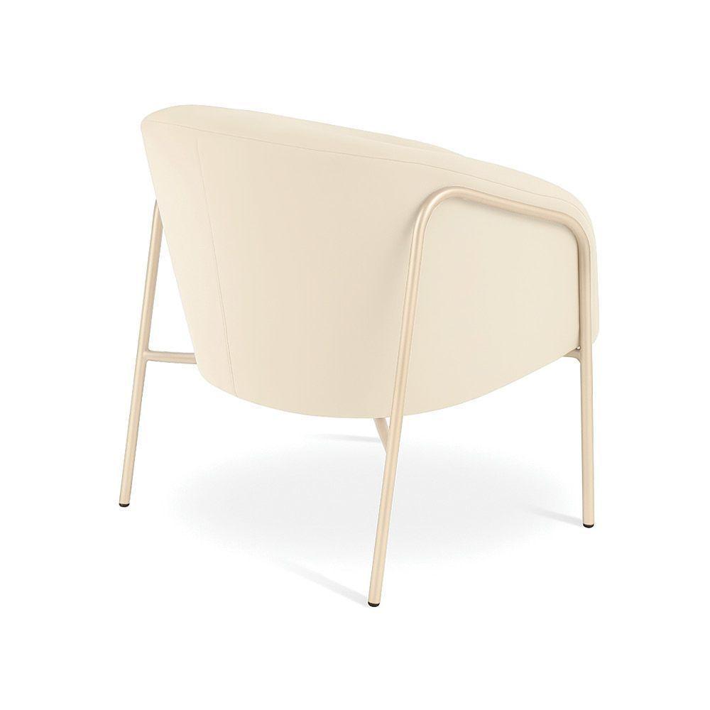 Poltrona Sala Industrial Alta Champanhe Stella Veludo Bege D03 - D'rossi - 5