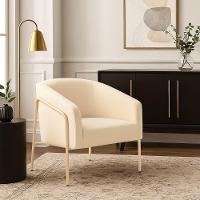 Poltrona Sala Industrial Alta Champanhe Stella Veludo Bege D03 - D'rossi - 1