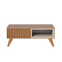 Mesa De Centro Para Sala Retangular 1 Nicho Karin C04 - D'rossi Cor Freijó E Off White Matte - 6