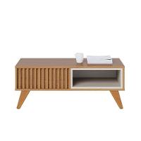 Mesa De Centro Para Sala Retangular 1 Nicho Karin C04 - D'rossi Cor Freijó E Off White Matte - 7