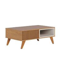 Mesa De Centro Para Sala Retangular 1 Nicho Karin C04 - D'rossi Cor Freijó E Off White Matte - 8