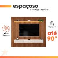 Painel Para Tv Até 90 Polegadas 2,75m Ripado Autêntico Com Led Montreal Com Nicho Efraín Madeirado/off White - 6