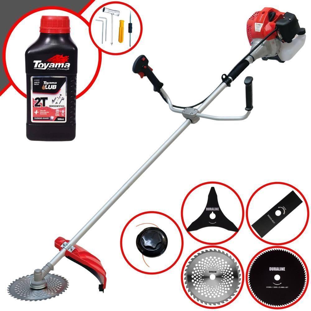 Roçadeira Cg430p Anmax C- Carretel + 4 Lâminas + Óleo Toyama - 1