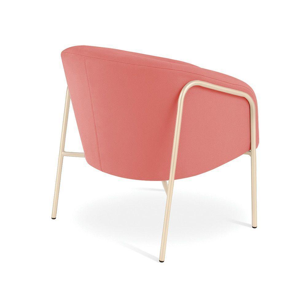 Poltrona Sala Industrial Alta Champanhe Kit 2 Stella Suede D03 - D'rossi Cor Rose - 8