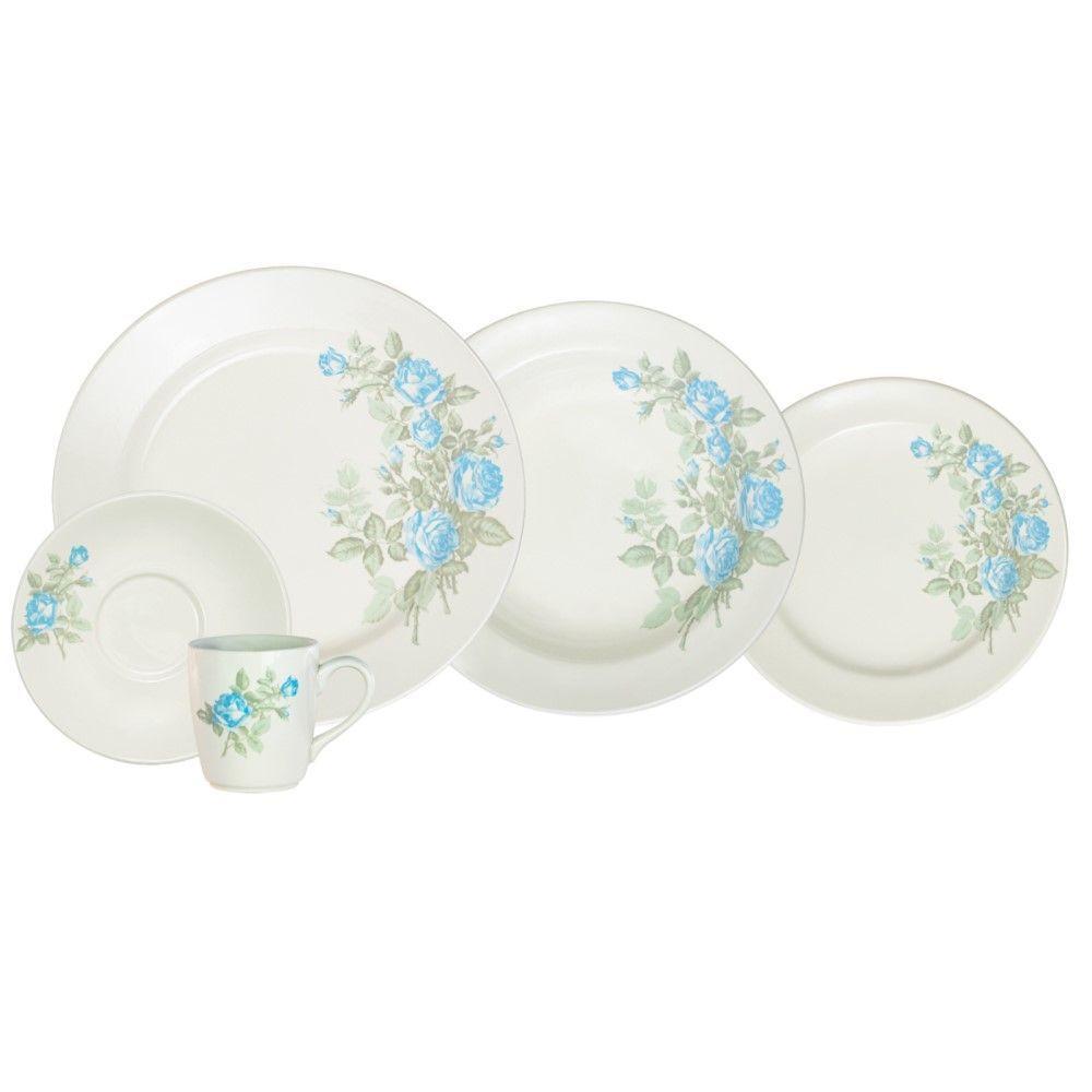 Aparelho De Jantar 30 Peças Brisa Azul Schmidt - 1