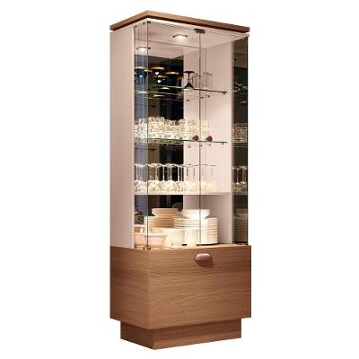 Cristaleira Portas De Vidro Com Espelho Aruan H01 Off-castanho - Mpozenato