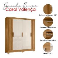 Guarda Roupa Casal Ambiente Valença 6 Portas Freijó Off White - Moval - 2