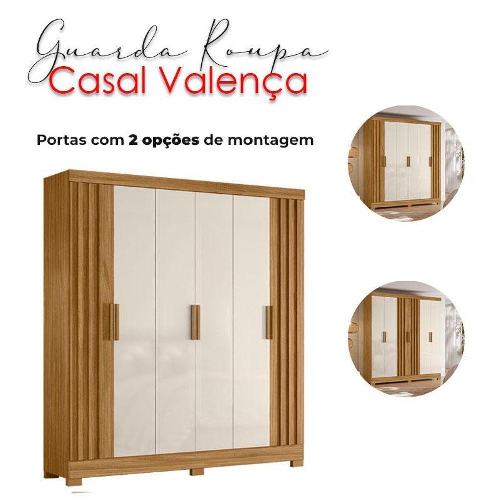 Guarda Roupa Casal Valença E Cômoda Vênus Com Pés Freijó Off White - Moval - 3