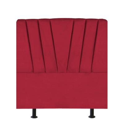 Cabeceira Estofada Bélgica 100cm Solteiro Para Cama Colchão Box Quarto Corino Vermelho - Aurora Line