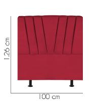 Cabeceira Estofada Bélgica 100cm Solteiro Para Cama Colchão Box Quarto Corino Vermelho - Aurora Line - 2