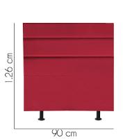 Cabeceira Estofada Argentina 90cm Solteiro Para Cama Colchão Box Quarto Suede Vermelho - Aurora Line - 2