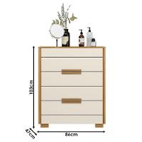 Guarda Roupa Casal Valença E Cômoda Dhara Freijó Off White - Moval - 7