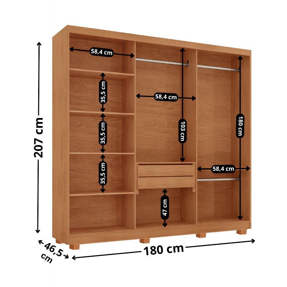 Guarda Roupa Casal Dunas 6 Portas E 2 Gavetas Mdf Moderna Naturalle - 3