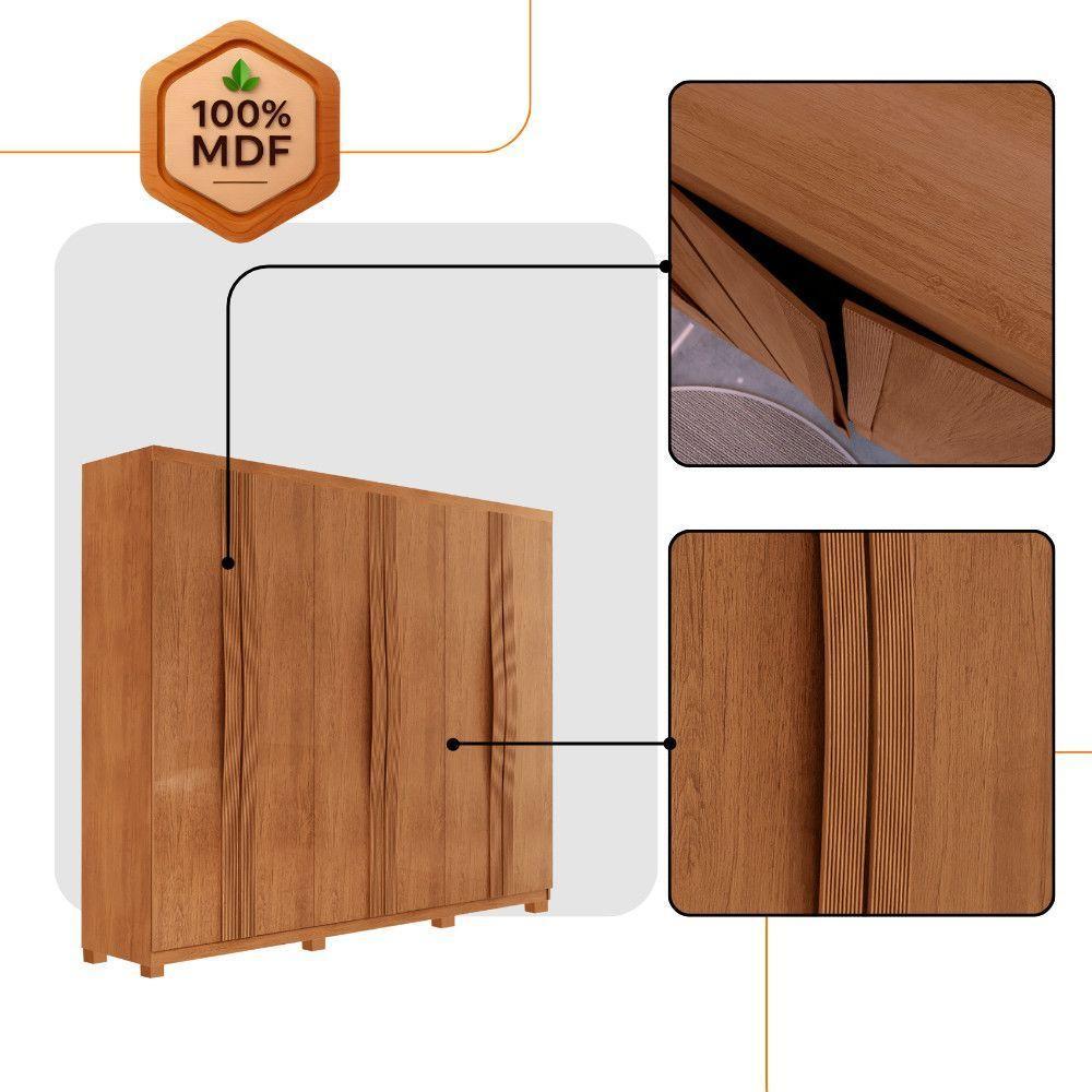 Guarda Roupa Casal Dunas 6 Portas E 2 Gavetas Mdf Moderna Naturalle - 5