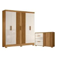 Guarda Roupa Casal Valença E Cômoda Texas Freijó Off White - Moval - 1