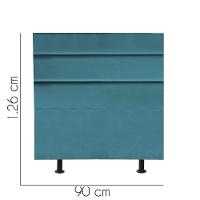 Cabeceira Estofada Argentina 90cm Solteiro Para Cama Colchão Box Quarto Suede Azul Turquesa - Aurora Line - 2