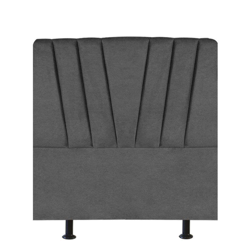 Cabeceira Estofada Bélgica 100cm Solteiro Para Cama Colchão Box Quarto Linho Cinza - Aurora Line - 2
