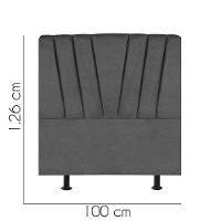 Cabeceira Estofada Bélgica 100cm Solteiro Para Cama Colchão Box Quarto Linho Cinza - Aurora Line - 3