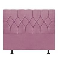 Cabeceira Estofada Cama Box Queen 160cm Istambul Suede Rosa Bebe- Mabe Magazine - 2