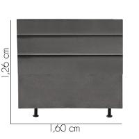 Cabeceira Estofada Cama Box Queen 160cm Argentina Suede Cinza Escuro- Mabe Magazine - 3