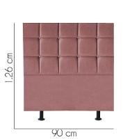 Cabeceira Estofada Cama Box Solteiro 90cm Espanha Suede Rose- Mabe Magazine - 2